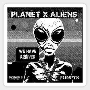 Funny Retro Alien Sci Fi Invasion Sticker